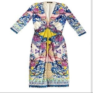 Roberto Cavalli Italian Bodycon V Neck Dress